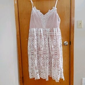 City Chic white lace dress size 18